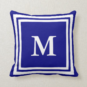 Erstellen Sie Ihre eigenen Monogramm Navy Blau und Kissen