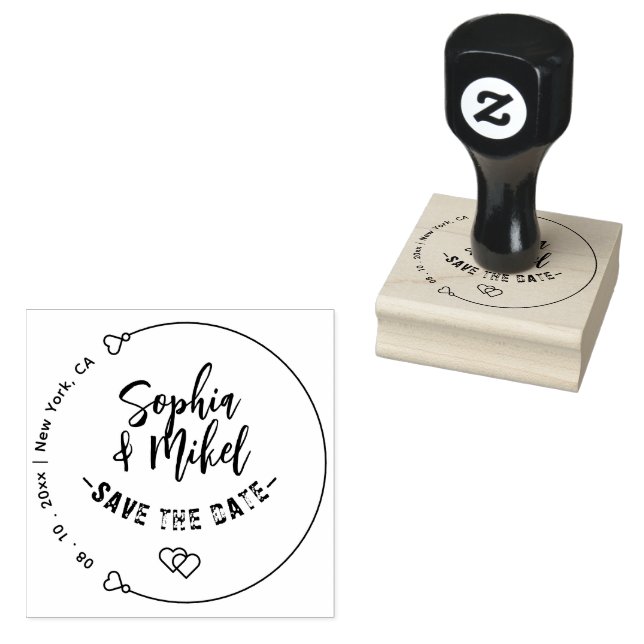 Erstellen Sie Ihre eigenen | Niedliche Round Save  Gummistempel (Stempel)