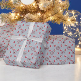 Erstellen Sie Ihre eigenen nordischen Rot- und Gra Geschenkpapier