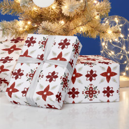 Erstellen Sie Ihre eigenen nordischen Rot- und Wei Geschenkpapier