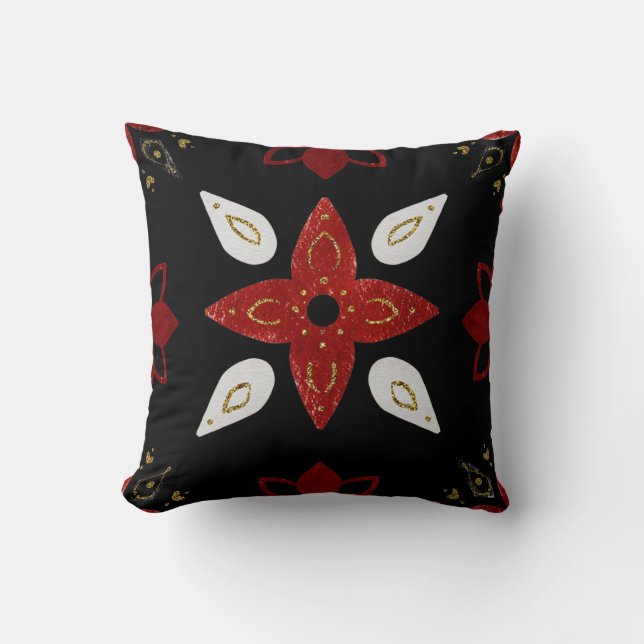 Erstellen Sie Ihre eigenen nordischen Rot- und Wei Kissen (Vorderseite)