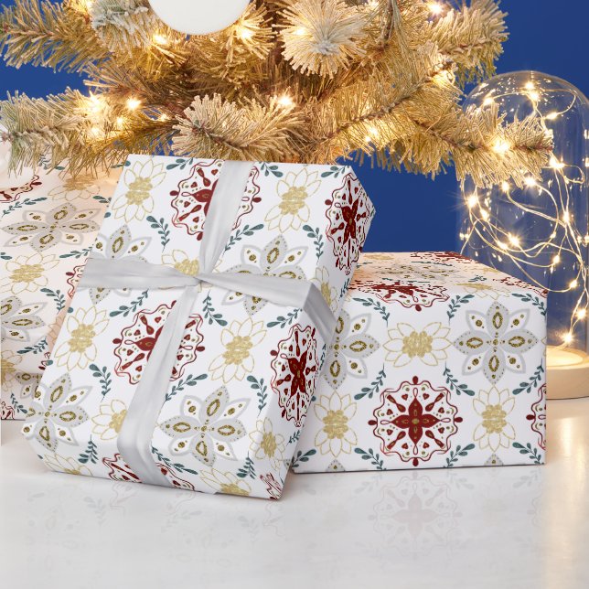 Erstellen Sie Ihre eigenen nordischen roten blauen Geschenkpapier (Feiertage)