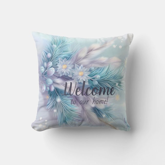 Erstellen Sie Ihre eigenen Pampas Pine Berries Wei Kissen (Vorderseite)