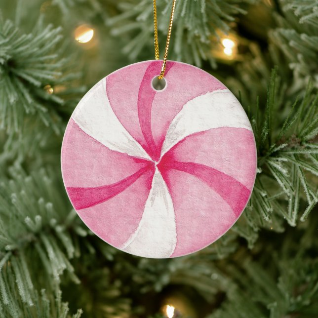 Erstellen Sie Ihre eigenen Peppermint Candy Weihna Keramik Ornament (Baum)