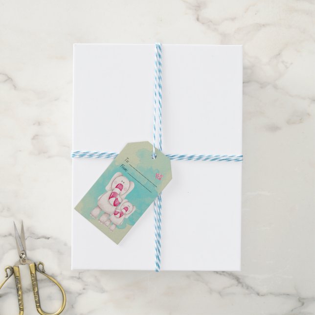 Erstellen Sie Ihre eigenen Peppermint Elephant Wei Geschenkanhänger (Mit Garn)