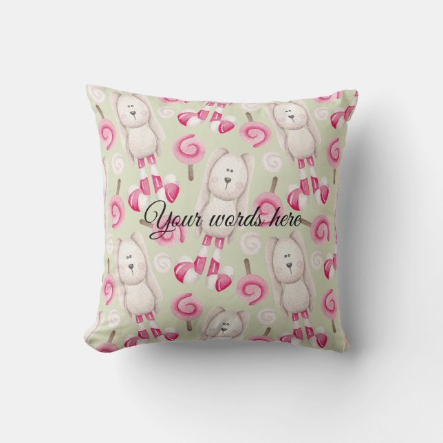 Erstellen Sie Ihre eigenen Peppermint Rabbits Weih Kissen (Vorderseite)