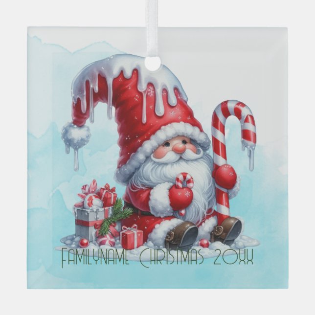 Erstellen Sie Ihre eigenen Pfefferminzkanälen Weih Ornament Aus Glas (Vorderseite)