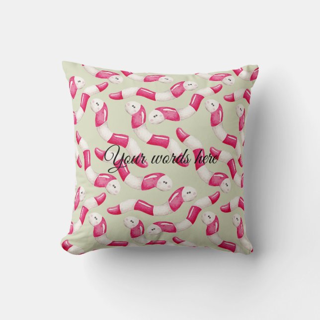 Erstellen Sie Ihre eigenen Pfefferminzwürmer Weihn Kissen (Vorderseite)