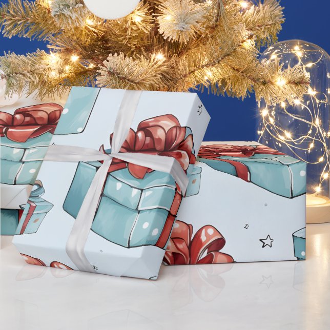 Erstellen Sie Ihre eigenen Red & Blue Boxes & Boxe Geschenkpapier (Feiertage)