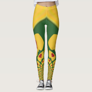 Erstellen Sie Ihre eigenen Red Golden Jamaica Rast Leggings