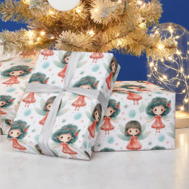 Erstellen Sie Ihre eigenen Red Holiday Faiys Geschenkpapier