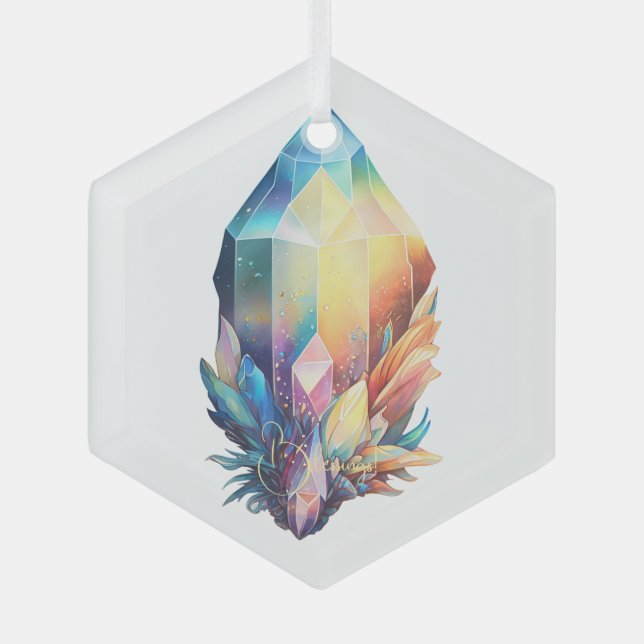 Erstellen Sie Ihre eigenen Regenbogenkristalle Ornament Aus Glas (Vorderseite)