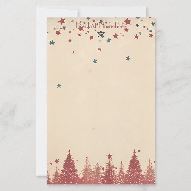 Erstellen Sie Ihre eigenen Retro-Celestial-Red-Yul Briefpapier (Vorderseite)