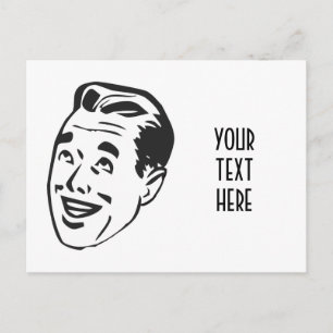 ERSTELLEN SIE IHRE EIGENEN RETRO-GLÜCKLICHER MANNS POSTKARTE