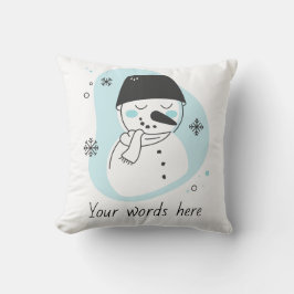 Erstellen Sie Ihre eigenen Retro Snowman Blue Weih Kissen