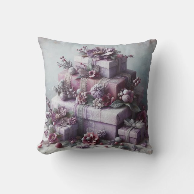 Erstellen Sie Ihre eigenen romantischen Lila Gesch Kissen (Vorderseite)