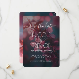 Erstellen Sie Ihre eigenen - rosa Blume blühen in  Save The Date