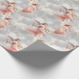 Erstellen Sie Ihre eigenen rosa Engel & Rose Geschenkpapier