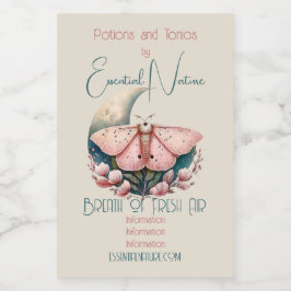 Erstellen Sie Ihre eigenen rosa Mondmotten und Blu Lebensmitteletikett