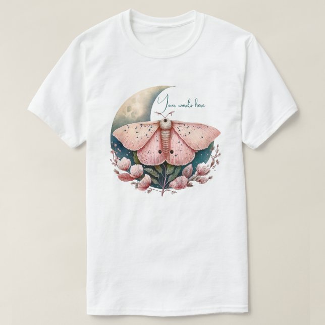 Erstellen Sie Ihre eigenen rosa Mondmotten und Blu T-Shirt (Design vorne)