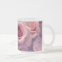 Erstellen Sie Ihre eigenen rosa Rosen Blüte Mattglastasse