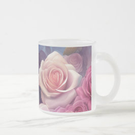 Erstellen Sie Ihre eigenen rosa und blauen Rose Bl Mattglastasse