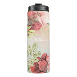 Erstellen Sie Ihre eigenen rosa und roten Blume Bl Thermosbecher