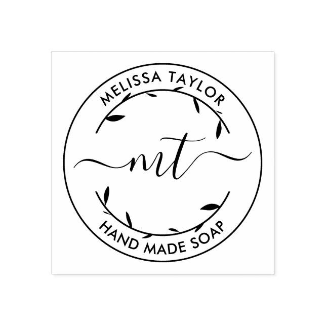 Erstellen Sie Ihre eigenen Round-Monogramm-Initial Gummistempel (Prägung)