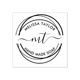 Erstellen Sie Ihre eigenen Round-Monogramm-Initial Gummistempel