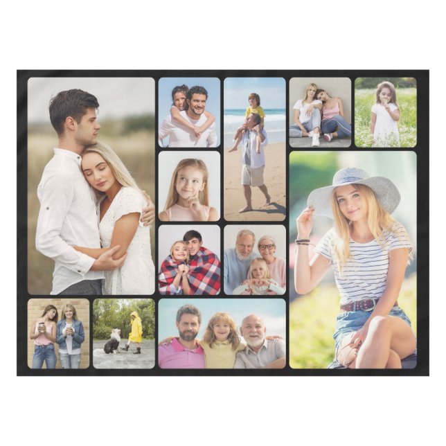 Erstellen Sie Ihre eigenen Rundecken 12 FotoCollag Tischdecke (Vorderseite (Horizontal))