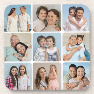 Erstellen Sie Ihre eigenen Rundecken 9 FotoCollage Getränkeuntersetzer