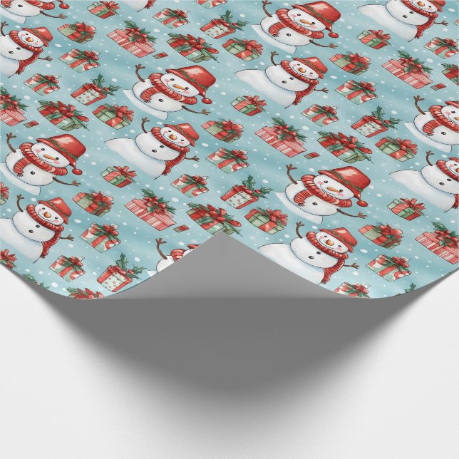 Erstellen Sie Ihre eigenen Schneemänner Geschenkpapier (Ecke)