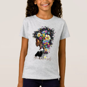 Erstellen Sie Ihre eigenen schönen Blume Black Gir T-Shirt