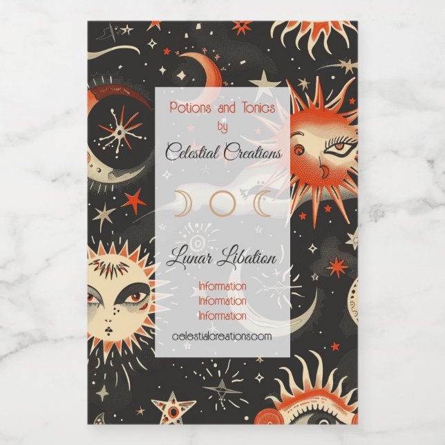 Erstellen Sie Ihre eigenen schwarzen Orangen Himme Weinetikett (Einzelnes Label)