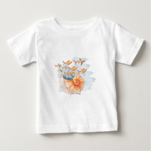 Erstellen Sie Ihre eigenen Seashell & Fisch Unterw Baby T-shirt