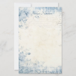 Erstellen Sie Ihre eigenen shabby chic blauen Blum Briefpapier