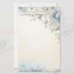Erstellen Sie Ihre eigenen shabby chic blauen Blum Briefpapier
