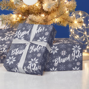 Erstellen Sie Ihre eigenen silberblauen Winterschn Geschenkpapier