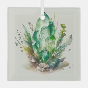 Erstellen Sie Ihre eigenen Smaragdgrünen Kristalle Ornament Aus Glas