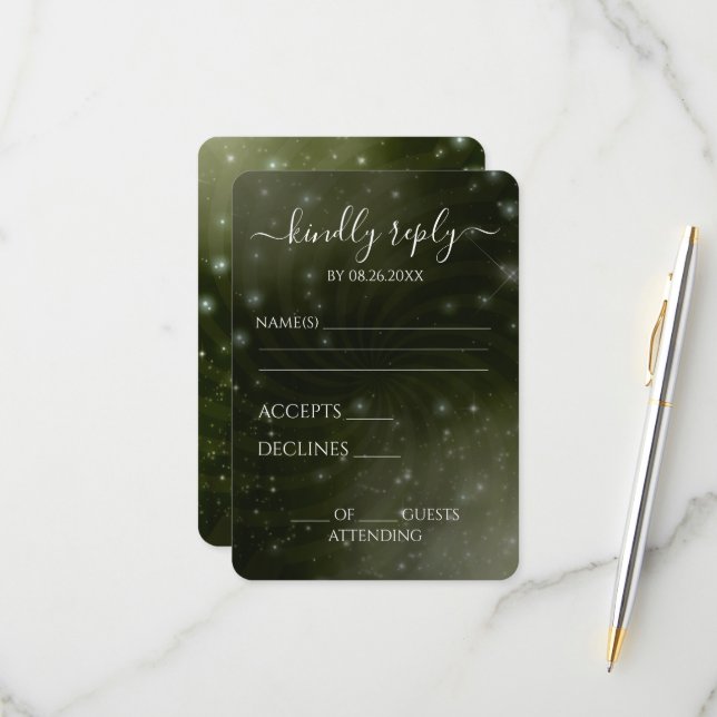 Erstellen Sie Ihre eigenen - Spiral Starry Sky RSVP Karte (Vorderseite/Rückseite Beispiel)