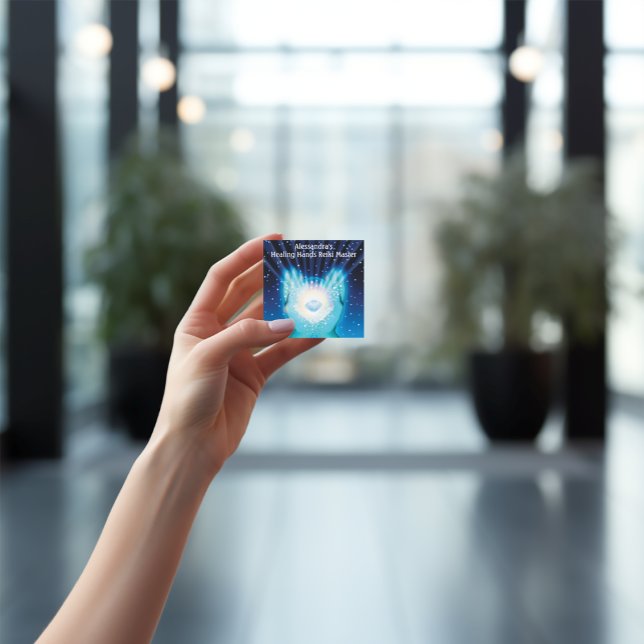 Erstellen Sie Ihre eigenen spirituellen HeilHände Quadratische Visitenkarte (Create Your Own Business Card
Healing Modality Card)