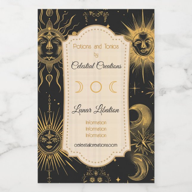 Erstellen Sie Ihre eigenen surrealen Himmelsmond & Weinetikett (Einzelnes Label)