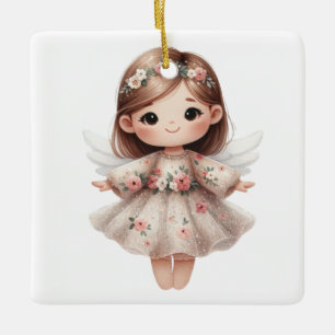 Erstellen Sie Ihre eigenen süßen Rose Weihnachtsge Keramikornament