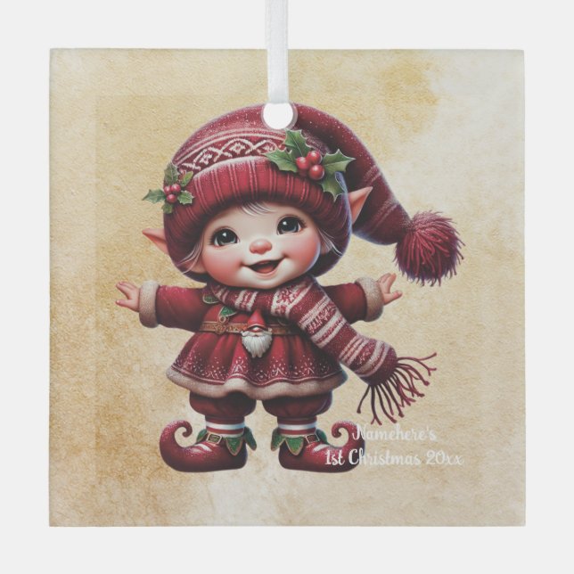 Erstellen Sie Ihre eigenen Tanzabend Weihnachtsbru Ornament Aus Glas (Vorderseite)