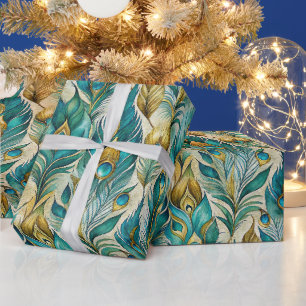 Erstellen Sie Ihre eigenen tealfarbenen Aquarell-P Geschenkpapier