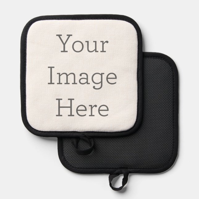 Schwarzer Silikon Hitzeschutz, Nur Topflappen (Vorderseite/Rückseite)