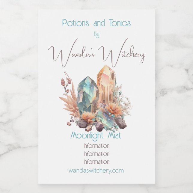 Erstellen Sie Ihre eigenen unglaublichen Kristalle Weinetikett (Einzelnes Label)