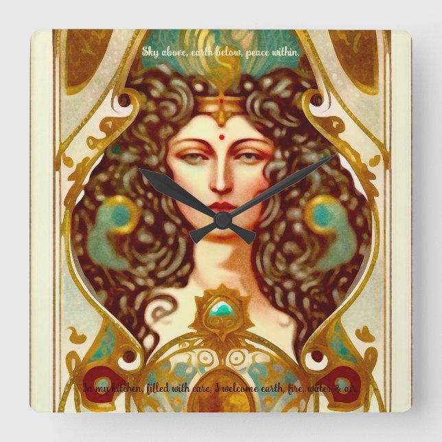 Erstellen Sie Ihre eigenen Viktorianischen Hohepri Quadratische Wanduhr (Vorderseite)