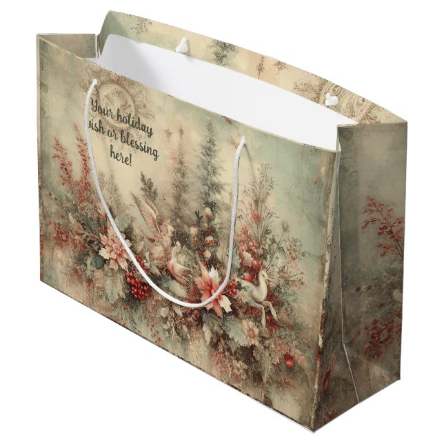 Erstellen Sie Ihre eigenen Viktorianischen Weihnac Große Geschenktüte (Rückseite Schrägansicht)