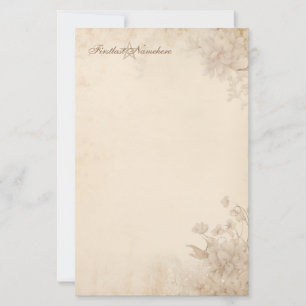 Erstellen Sie Ihre eigenen Vintage-Sepia-Blumen Fl Briefpapier